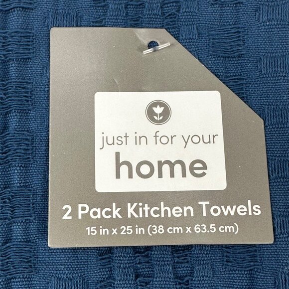 Lot Of Four Just In For Your Home Kitchen Towels 2 Solid Blue 2 Solid Gray New - Picture 5 of 8